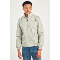 French Connection Men's Funnel Neck Harrington Jacket in Stone | Size: Large