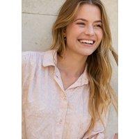 Lily and Lionel Women's Marrianne Peter Pan Collar Tonal Foulard Print Shirt In Pink | Size: 14