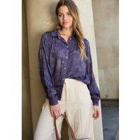 Lily and Lionel Women's Marrianne Peter Pan Collar Josephine Print Shirt In Navy | Size: 12