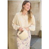 Lily and Lionel Women's Marrianne Peter Pan Collar Shirt In Cream | Size: 12