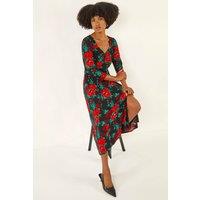Roman Women's Rose Ruched Midi Dress | Size: 10