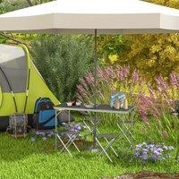 OUTSUNNY Camping Table & Chairs Outdoor Indoor Use for BBQ Picnic Garden in Black