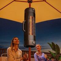 OUTSUNNY Electric Parasol Mounted Patio Heater, Outdoor Heater, 2 Setting in Black