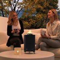 OUTSUNNY Stainless Steel Smokeless Wood Burning Firepit Garden Fire Pit in Black