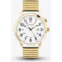 Sekonda Men's Easy Reader Gold Plated Expandable Watch 30128 in White