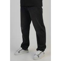 SikSilk Men's Straight Fit Jeans in Black | Size: 32R