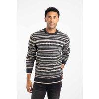 Weird Fish Men's Fastolf Fair Isle Crew Neck Jumper in Black | Size: 2XL