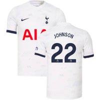 Tottenham Hotspur FC Men's 2023-2024 Tottenham Hotspur Home Shirt Johnson 22 in White | Size: XS
