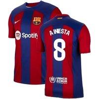 FC Barcelona Men's Mens 2023 - 2024 Home Shirt - A Iniesta 8 in Red | Size: 2XL