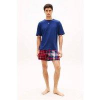 Tommy Hilfiger Men's SS Woven Short Print Set Preppy Navy/ Heritage Plaid Clash in Navy | Size: Large