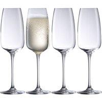 Galway Crystal Tivoli Flute Set of 4 in Clear