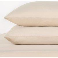 OHS 2 Pack Soft Microfibre Wrinkle Resistant Housewife Pillowcases in Natural | Size: Standard Pillow Case