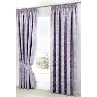 Dreams & Drapes 'Jasmine' Floral Jacquard Pencil Curtains with Tie-backs in Lavender | Size: 168 cm width x 183 cm drop
