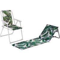 Harbour Housewares 2 Piece Folding Beach Furniture Set - Banana Leaf