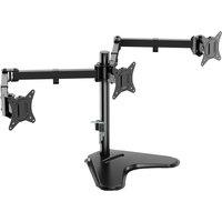 VonHaus Height Adjustable Tilt & Rotate Three Screen Monitor Stand in Black