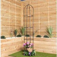 Samuel Alexander 1.9m Metal Garden Patio Obelisk Trellis for Climbing Plants in Black