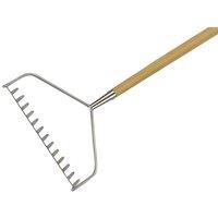 Kent & Stowe Stainless Steel Long Handled 'Soil Rake' in Beige