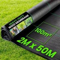 Green Thumbz Heavy Duty Weed Control Fabric - 2m x 50m in Black