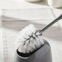 Bedsland H+ Toilet Brush & Holder Hygienic Durable Bathroom Cleaning Set in Grey