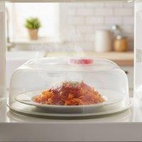 Bedsland SZ 25cm Microwave Cover with Steam Release Valve - Safe & Convenient in Clear | Size: 24 cm