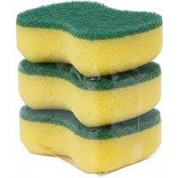 Bedsland DL 8-Pack Handgrip Sponge Scourers - Comfortable & Tough Cleaning in Yellow | Size: 8 Pack
