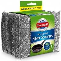 Bedsland SW 5-Pack Non-Scratch Scourers - Gentle & Durable Cleaning in Silver | Size: 5 Pack