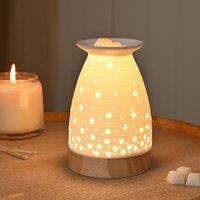 Hestia Ribbed Aroma Lamp in White