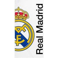 Real Madrid CF Half Crest Beach Towel in White