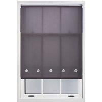 Furnished Dark Grey Daylight Roller Blind with Chrome Round Eyelets - Trimmable Window Shade | Size: 45 cm width x 210 cm drop