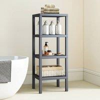 Costway 4-Tier Plastic Storage Shelf Display Rack Bathroom Organizer Unit in Grey
