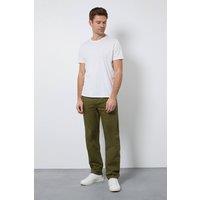 Maine Men's Khaki Stretch Twill Straight Leg Jeans | Size: 32S