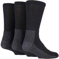 KDMD Men's 3 Pairs Workforce Heavy Duty Work Socks in Black | Size: 12-14