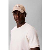 Calvin Klein Men's Monologo Embroidery Baseball Cap Crockery in Beige