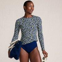 Lands' End Women's Long Torso Rash Vest in Navy | Size: 8
