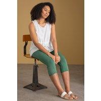 Klass. Women's Embellished Pull On Cropped Trousers in Khaki | Size: 22