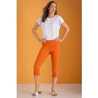 Klass. Women's Embellished Pull On Cropped Trousers in Orange | Size: 22