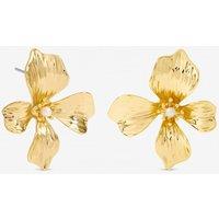 Jon Richard Women's Gold Plated & Pearl Statement Flower Stud Earrings