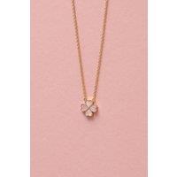 Jon Richard Women's Gold Plated & Pink Clover Heart Pendant Necklace