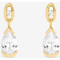 Jon Richard Women's Gold Plated & Cubic Zirconia Pear Drop Earring