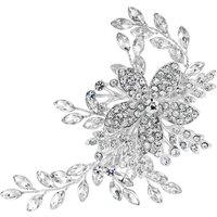 Jon Richard Women's Darcey Pave Leaf Slide - Gift Pouch in Silver