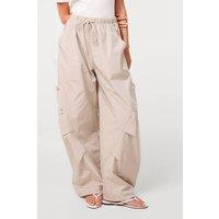 Pink Vanilla Women's Stone Pocket Detail Wide Leg Cargo Trousers | Size: S/M