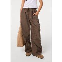 Pink Vanilla Women's Khaki Pocket Detail Wide Leg Cargo Trousers | Size: Medium/Large