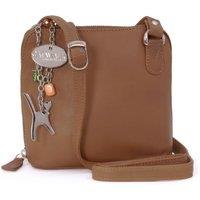 Catwalk Collection Handbags Women's Lena Small Leather Crossbody Bag in Tan