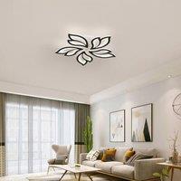 NIVOR Dimmable LED Ceiling Light 60W Leaves Black Flush Mount Chandelier