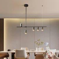NIVOR 5-Light Dimmable LED Pendant Light Fixture Hanging Chandelier Black in Jet Black