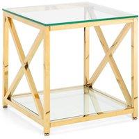 Cheshire Monaco Lamp Table in Glass & Gold