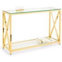 Cheshire Monaco Console Table in Glass & Gold