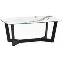 Cheshire Helios Coffee Table in White Marble Effect & Black