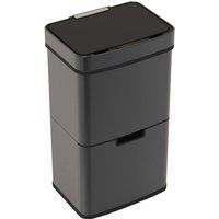Charles Bentley Triple Compartment 62L Sensor Bin in Black