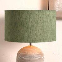 Ruma Sage Green Slubbed Faux Silk Gold Lined Cylinder Shade for Table Lamp | Size: 16 inches
